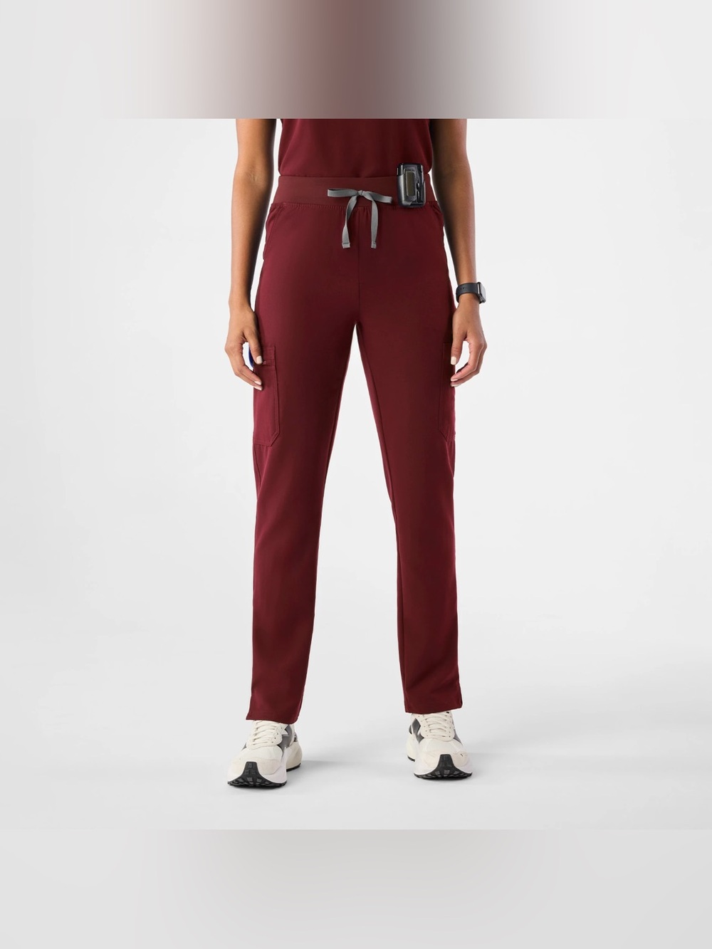 Figs Yola High Waisted Pant in Burgundy L Tall